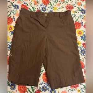 Weatherproof Women's Dark Brown Adjustable Bermuda Shorts